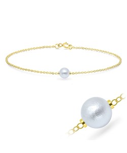 Cotton Pearl Silver Bracelet BRS-518-CTP01-GP